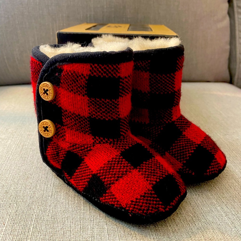 Baby Uggs in buffalo plaid